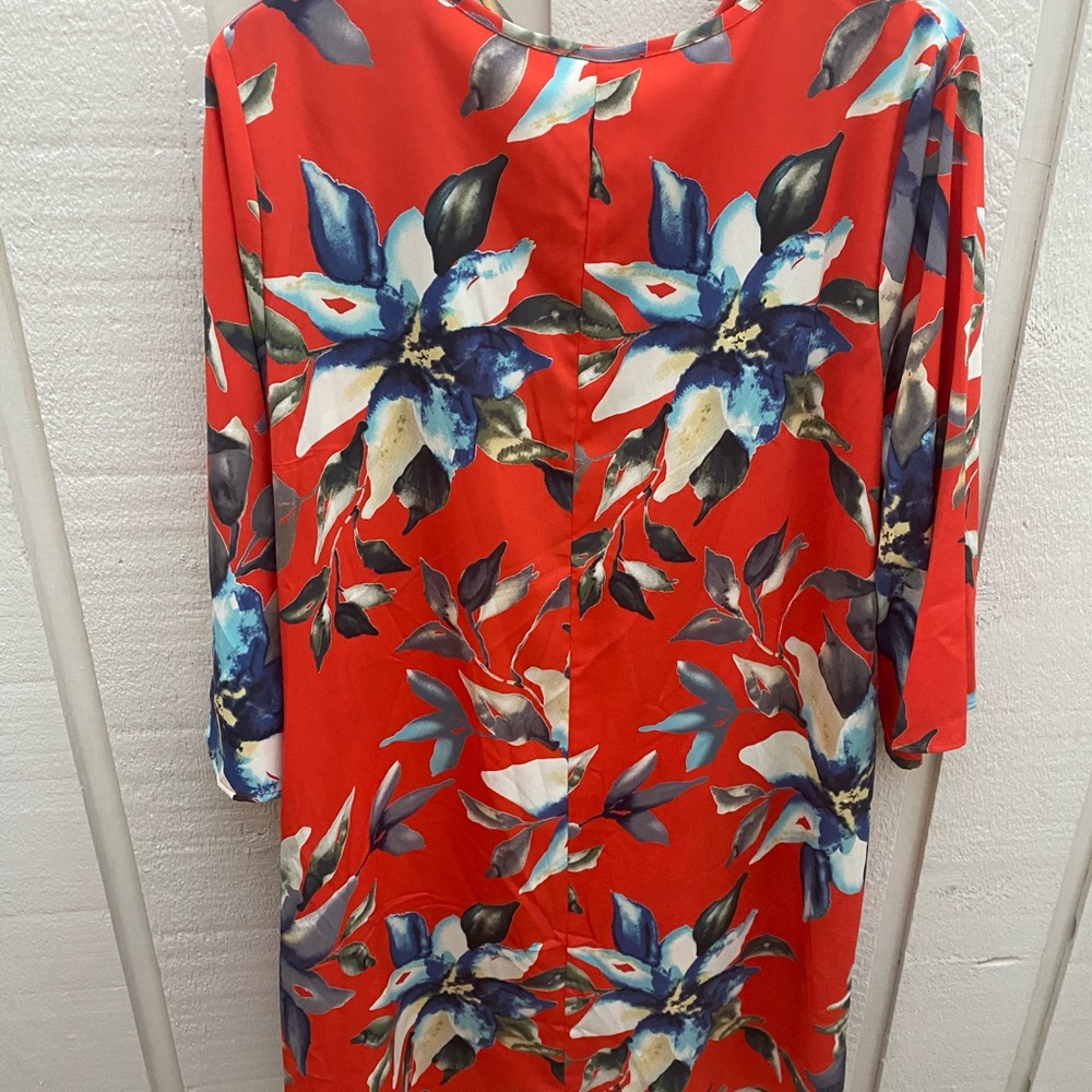 NWOT Orange Floral Oddy Shift Dress, 2X - Picture 4 of 6